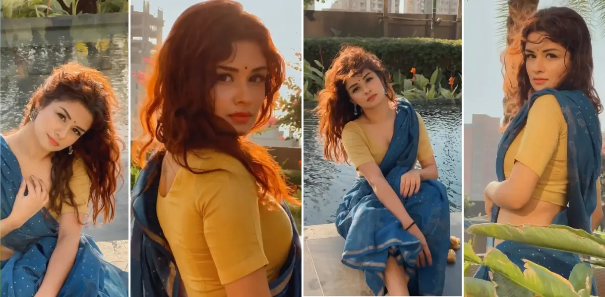Avneet Kaur In Blue Saree